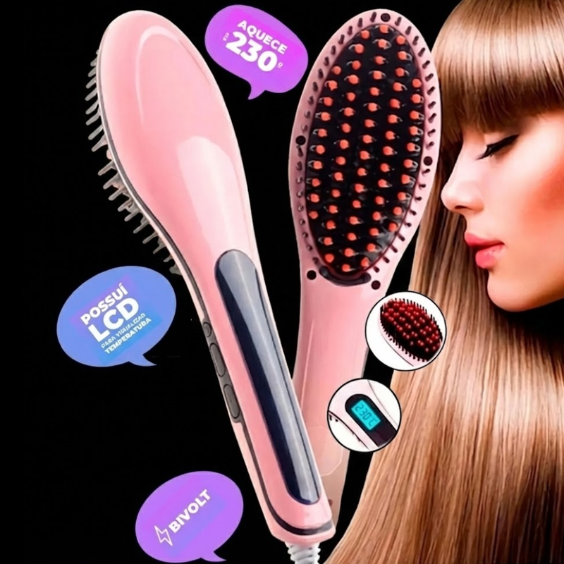 Escova Alisadora e Secadora Profissional Bivolt ©